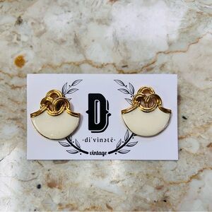 Vintage Gold and Cream Earrings